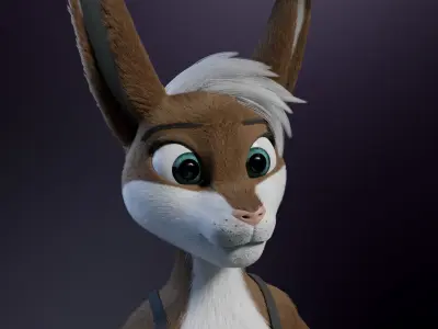 Carly Anthro Rabbit 3D model