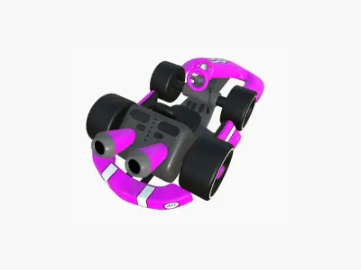 Cartoon Kart D05 Pink - Vehicle Racing Design Low-poly 3D model
