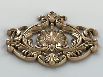 Carved decor central 001 3D model