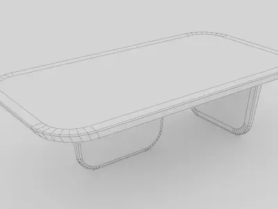 Modern Wooden Conference Table  Rounded Edge Rectangular Design Free low-poly 3D model