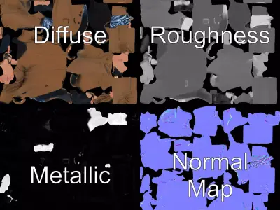 Businesswoman Brown Suit Model Pack Low-poly 3D model