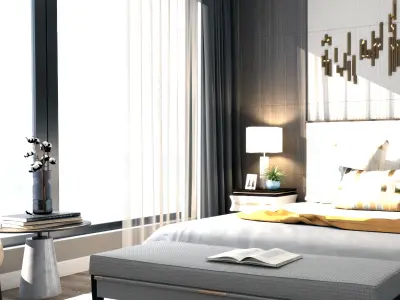 villa Modern Home decoration bedroom 3D model