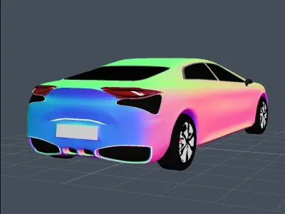 Avtomobil dizayni  Low-poly 3D model Low-poly