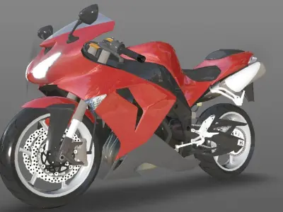 Kawasaki Ninja ZX 10R - Sports Bike- VR-AR - Games 3D Model Low-poly 3D model