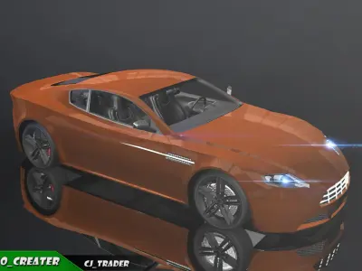 Low-Poly Car Racing  Aston Martin V8 Vantage Lowpoly 3D Model Low-poly 3D model