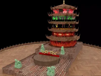 Chinese ancient tower  3D model