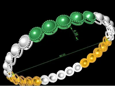 1194 Golden Orb Bangle 60MM-9gm 3D print model