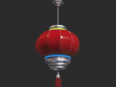 Chinese red lantern  Low-poly 3D model get