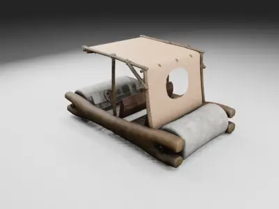 Flinstones Car Low-poly 3D model