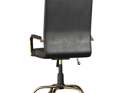 Black High Back Leather Chair FLGO 2286H BK GLD GG 3D model