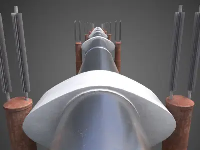 Oil Pipe Line Low-poly 3D model