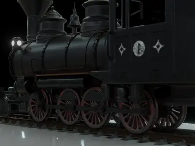 Old Steam Locomotive 3D model
