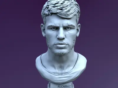 Carlos Alcaraz bust for 3D printing 3D print model