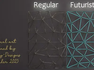 Artistry - Abstract Walls Low-poly 3D model