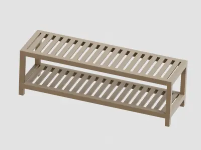 wooden shelf 01 Low-poly 3D model