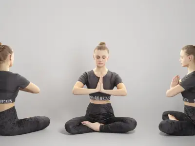 Woman practicing yoga 301 Low-poly 3D model