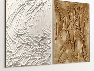 Plaster Two Photo Frame 350 Low-poly 3D model