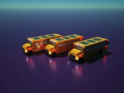 Voxel School Bus 3D model
