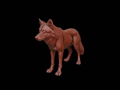 Wolf Animal Sculpture 3D print model