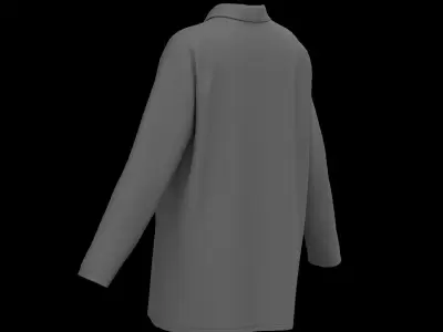 Female oversized raglan polo longsleeve 3D model