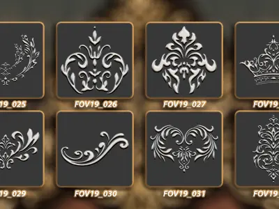 165 Ornament Brush  Alpha  3D Model Vol 19 Baroque 3D model