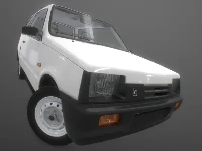 set of car hatchback with interior in 9 color variants az9 Low-poly 3D model