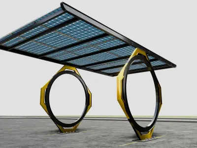 Modern Solar Carport-TEZCAN-Type-1 3D model