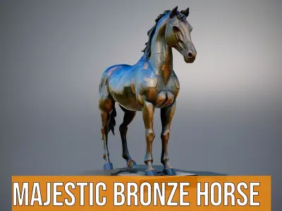 Majestic Bronze Horse model pack Low-poly 3D model purchase