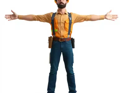 Construction Worker model pack Low-poly 3D model