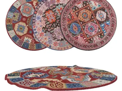 Round Rug Set 50 3D model