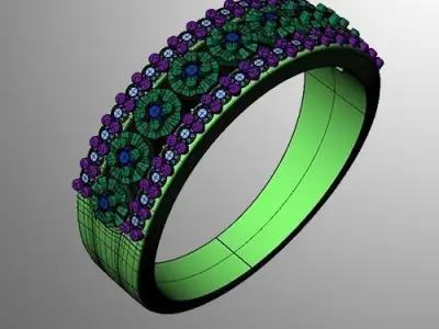 Ring n 2 emerald and sapphire 3D print model