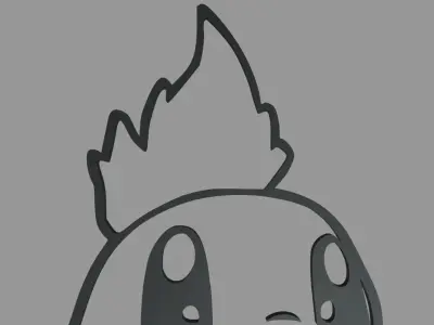 Charmander Wall Silhouette 01 3D print model