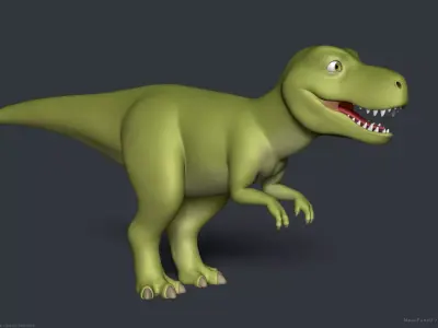 Stylized Cartoon Tyrannosaurus T-Rex Dinosaur 3D model