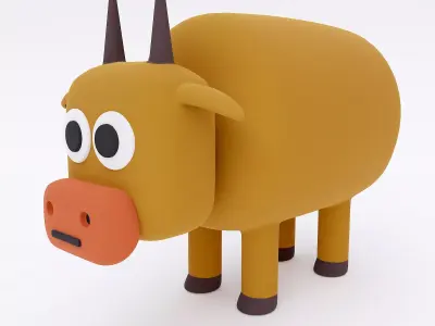Toon cow animal 3d model  3D model