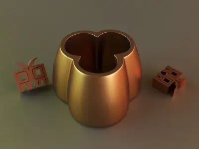 Modern Vase with outer 02 3D print model