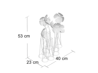 Gold Metal Flower Sculpture 3D model