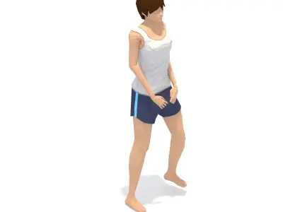 Pyramid  Yoga Exercise Woman Animation Low-poly 3D model