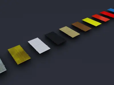 Colared Solar Panels 3D model