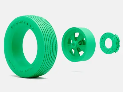 15x6 Cragar GT Plus Wheel Goodyear Polyglas E60-15 Tire 3D print model