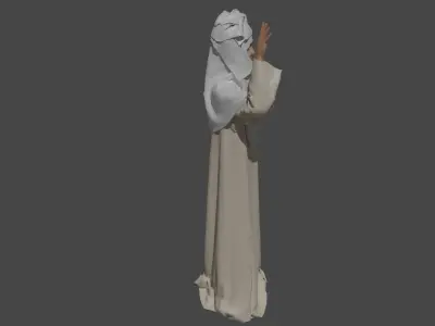 Granny Zere Kazakstan Low-poly 3D model