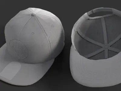 No Shot Vintage Black Snapback Low-poly 3D model