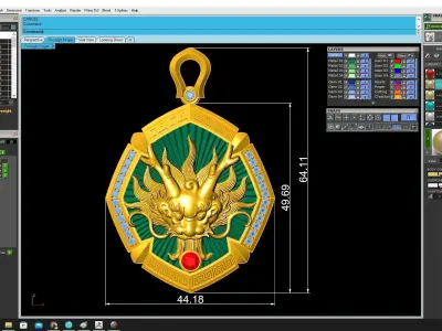 Luxury Chinese Dragon Pendant 3D Model 3642 3D print model