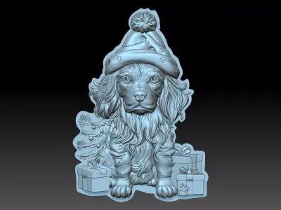 New Year Dog 3D print model