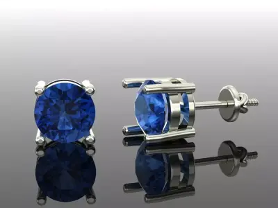 Women Diamond Earrings 3D print model 88