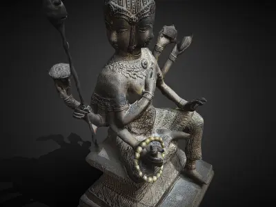 Brahma statue Low-poly 3D model