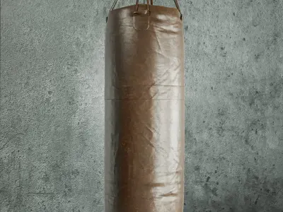 Old leather boxing equipment  3D model