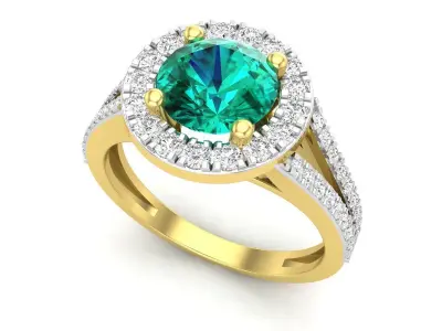 AV 623 Diamond Ladies Split Shank Bridal Engagement Ring 3D print model