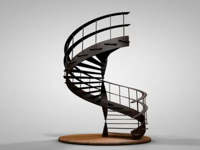 Creative Spiral Stairs Low-poly 3D model