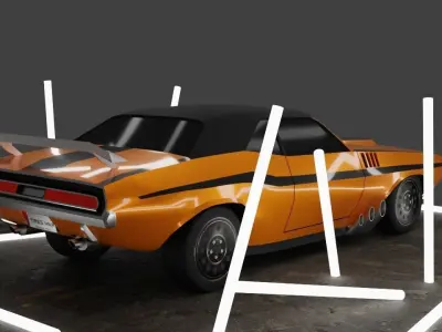 Dodge challenger 1970 Low-poly 3D model