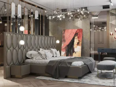 bedroom and clothes room 3D model